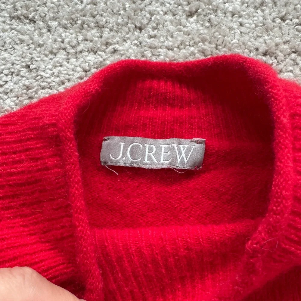 J.Crew Red Merino Wool Alpaca Blend Mock Neck Raglan Sweater Women M